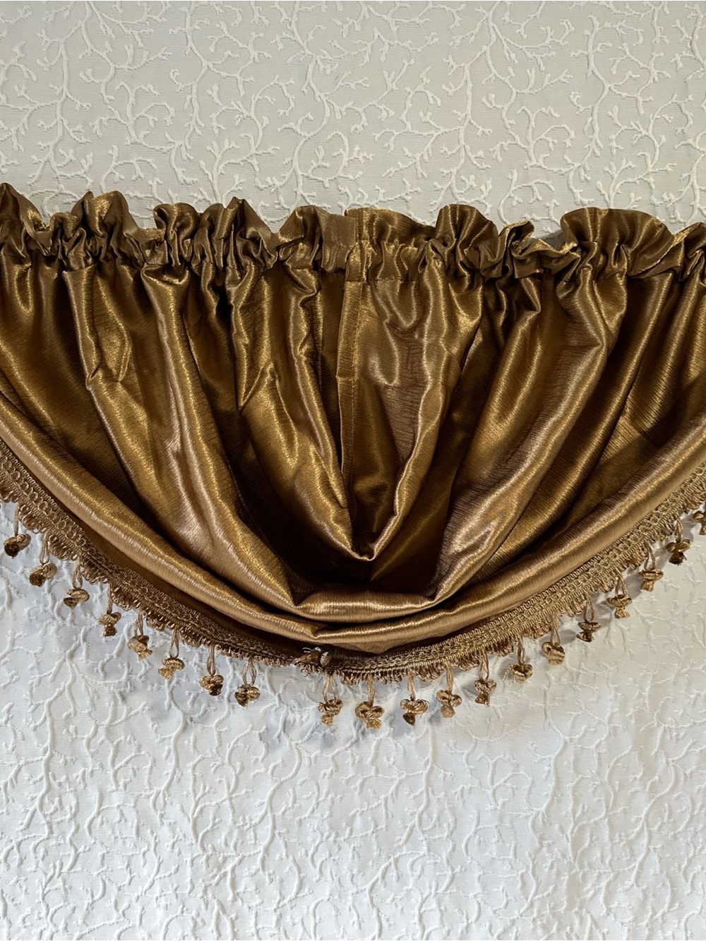 Elegant Brown Tassel Window Valance - Home Accents